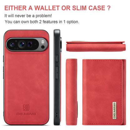 For Google Pixel 9 Pro XL DG.MING M1 Series 3-Fold Multi Card Wallet + Magnetic Phone Case(Red) - Google Cases by DG.MING | Online Shopping South Africa | PMC Jewellery | Buy Now Pay Later Mobicred