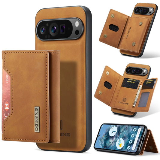 For Google Pixel 9 Pro XL DG.MING M2 Series 3-Fold Multi Card Bag + Magnetic Phone Case(Brown) - Google Cases by DG.MING | Online Shopping South Africa | PMC Jewellery | Buy Now Pay Later Mobicred