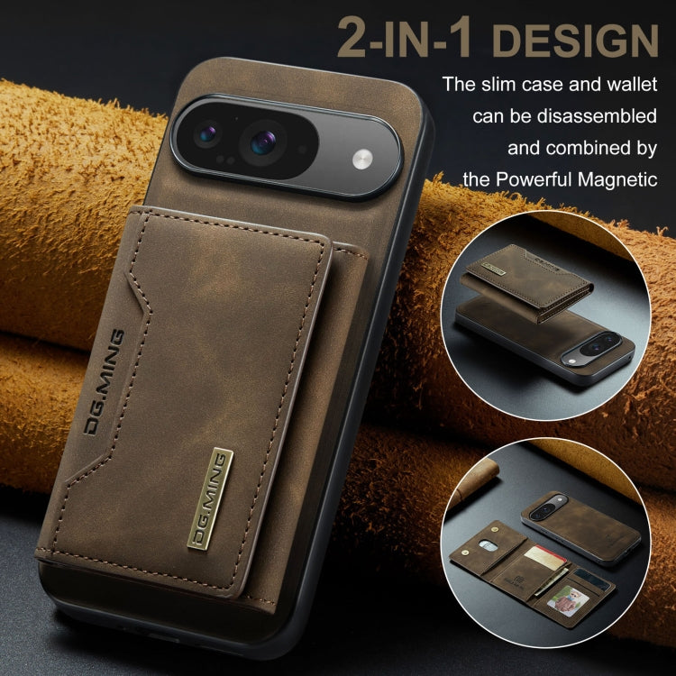 For Google Pixel 9 / 9 Pro DG.MING M2 Series 3-Fold Multi Card Bag + Magnetic Phone Case(Coffee) - free shipping - PMC Jewellery - Order now!