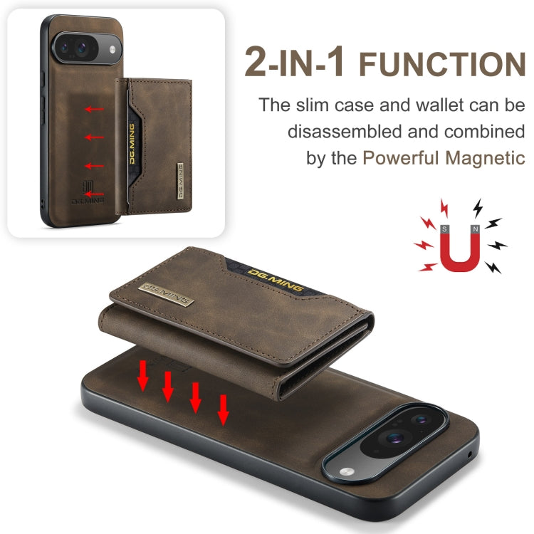 For Google Pixel 9 / 9 Pro DG.MING M2 Series 3-Fold Multi Card Bag + Magnetic Phone Case(Coffee) - free shipping - PMC Jewellery - Order now!