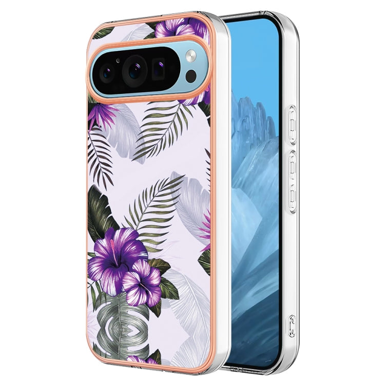 For Google Pixel 9 Pro XL Electroplating IMD TPU Phone Case(Purple Flower) - Google Cases by PMC Jewellery | Online Shopping South Africa | PMC Jewellery | Buy Now Pay Later Mobicred