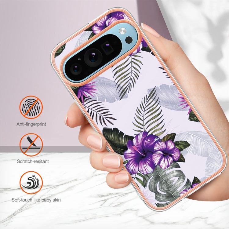 For Google Pixel 9 Pro XL Electroplating IMD TPU Phone Case(Purple Flower) - Google Cases by PMC Jewellery | Online Shopping South Africa | PMC Jewellery | Buy Now Pay Later Mobicred