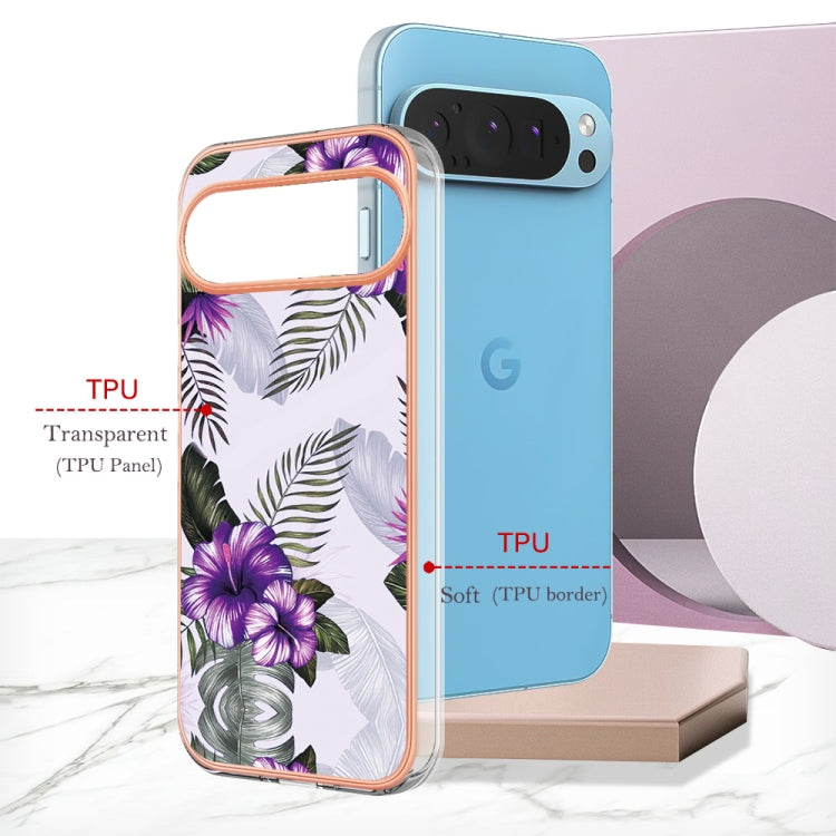 For Google Pixel 9 Pro XL Electroplating IMD TPU Phone Case(Purple Flower) - Google Cases by PMC Jewellery | Online Shopping South Africa | PMC Jewellery | Buy Now Pay Later Mobicred