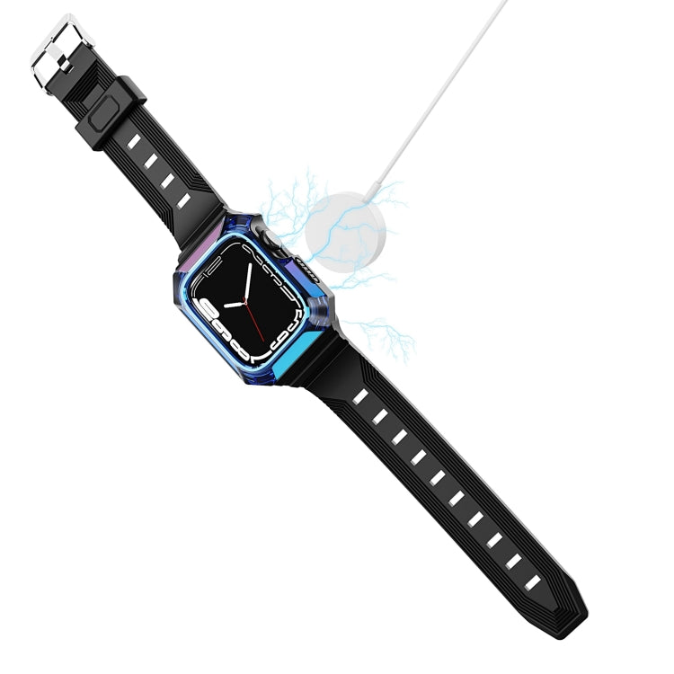 Armor Case Integrated TPU Watch Band For Apple Watch 9 45mm(Black) - Watch Cases by PMC Jewellery | Online Shopping South Africa | PMC Jewellery | Buy Now Pay Later Mobicred