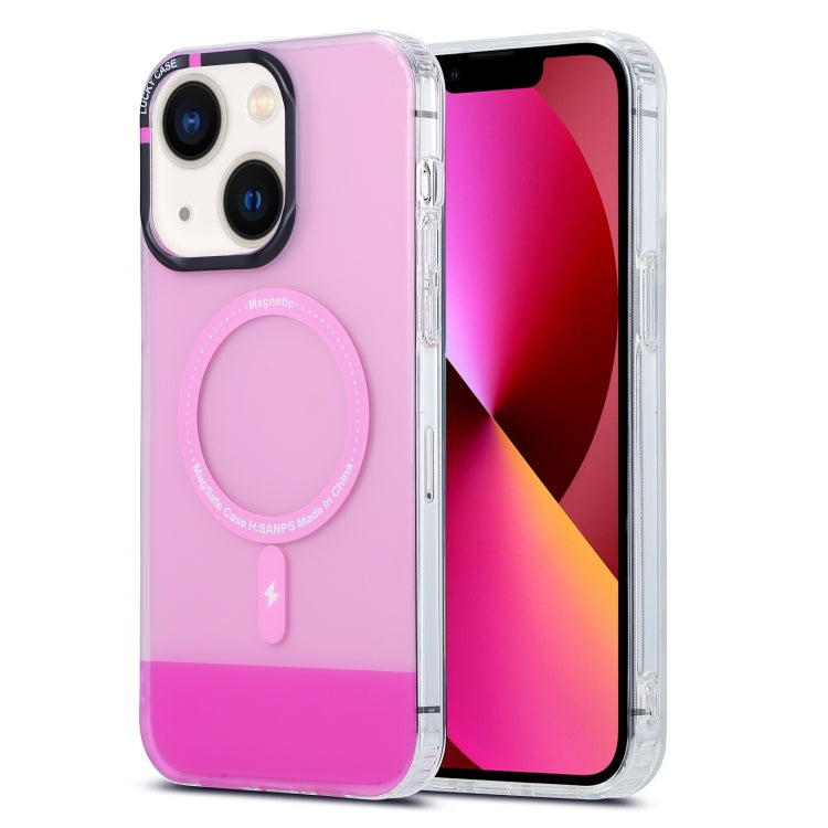 For iPhone 13 PC + TPU IMD MagSafe Magnetic Phone Case(Pink) - iPhone 13 Cases by PMC Jewellery | Online Shopping South Africa | PMC Jewellery