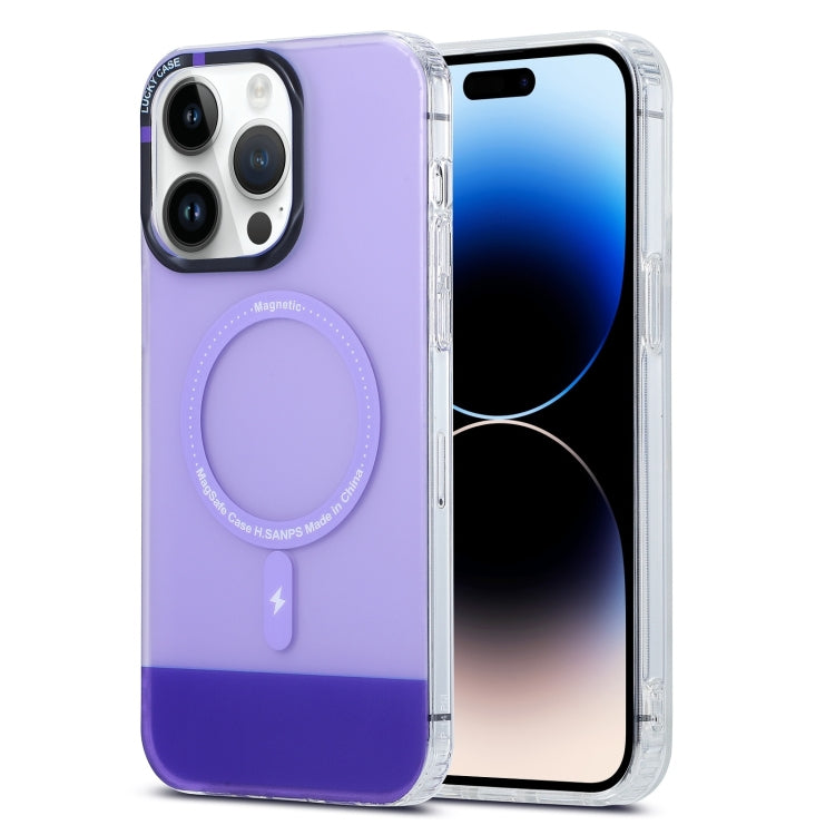 For iPhone 15 Pro Max PC + TPU IMD MagSafe Magnetic Phone Case(Purple) - iPhone 15 Pro Max Cases by PMC Jewellery | Online Shopping South Africa | PMC Jewellery