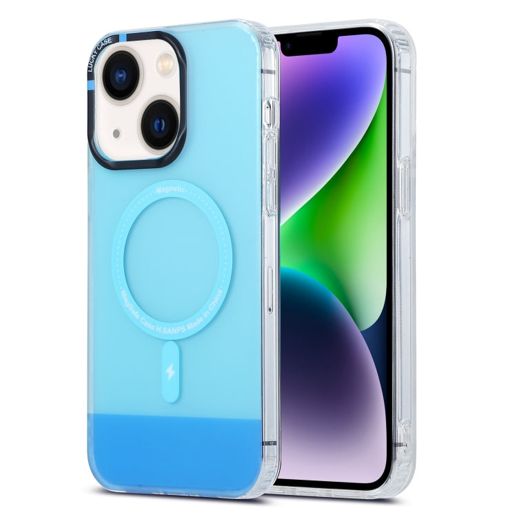 For iPhone 15 Plus PC + TPU IMD MagSafe Magnetic Phone Case(Blue) - free shipping - PMC TechLife - Order now!