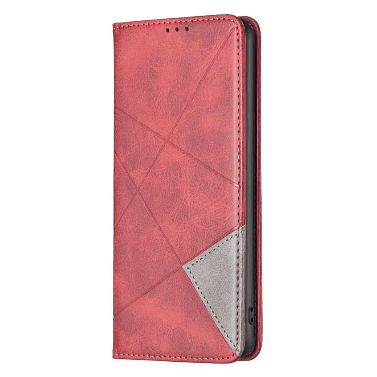 For Xiaomi Redmi Note 13 Rhombus Texture Magnetic Leather Phone Case(Red) - Xiaomi Cases by PMC TechLife | Online Shopping South Africa | PMC TechLife | Buy Now Pay Later Mobicred
