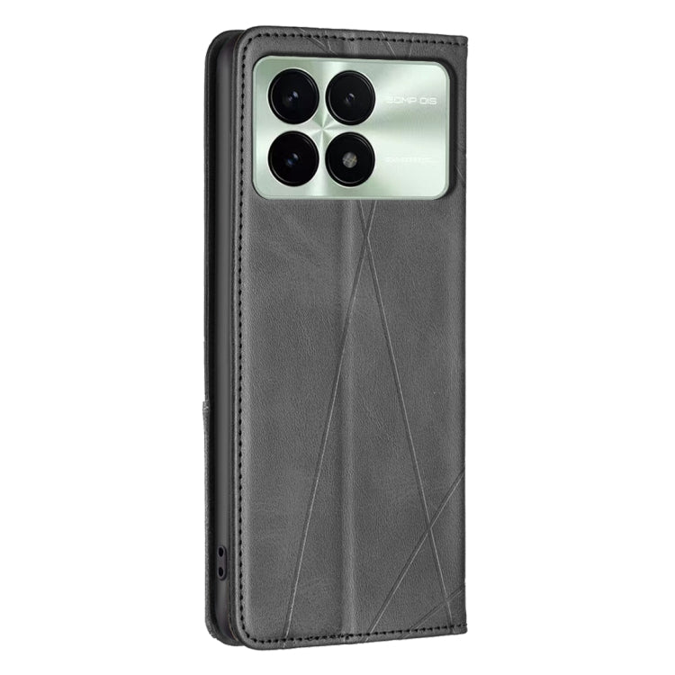 For Xiaomi Redmi K70E Rhombus Texture Magnetic Leather Phone Case(Black) - K70E Cases by PMC Jewellery | Online Shopping South Africa | PMC Jewellery | Buy Now Pay Later Mobicred