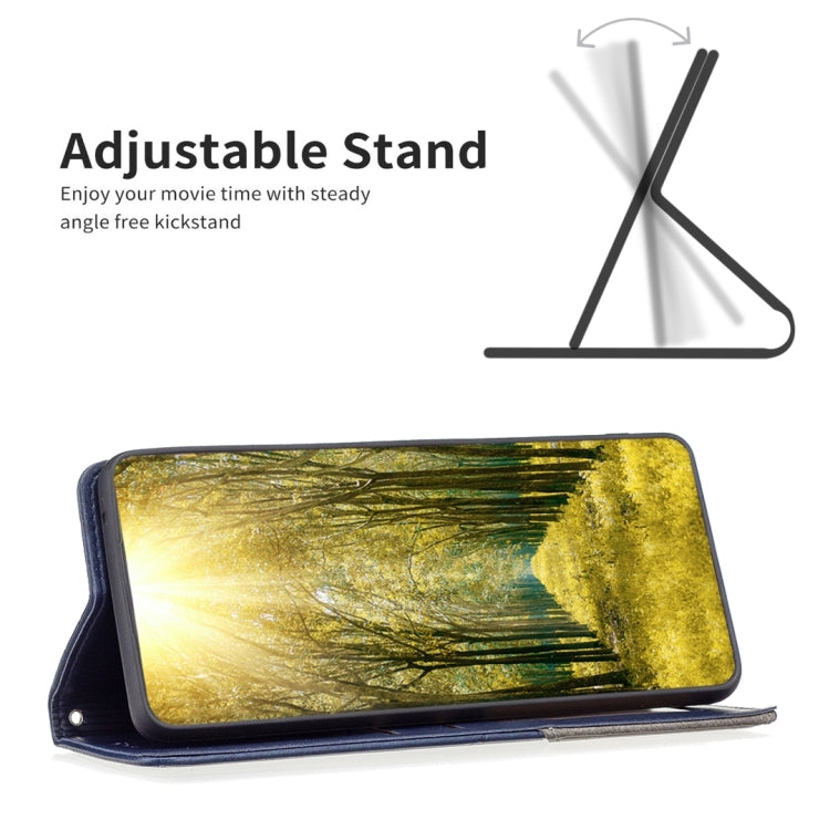 For Xiaomi Poco M6 Pro 4G Rhombus Texture Magnetic Leather Phone Case(Blue) - Xiaomi Cases by PMC TechLife | Online Shopping South Africa | PMC TechLife | Buy Now Pay Later Mobicred