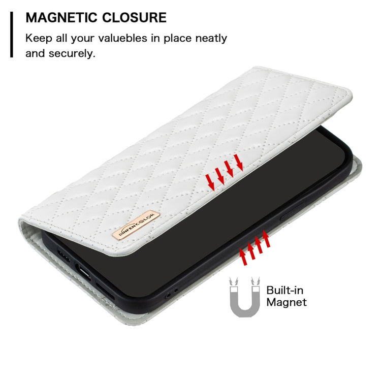 For Xiaomi Redmi K70 / K70 Pro Diamond Lattice Magnetic Leather Flip Phone Case(White) - K70 Pro Cases by PMC Jewellery | Online Shopping South Africa | PMC Jewellery | Buy Now Pay Later Mobicred