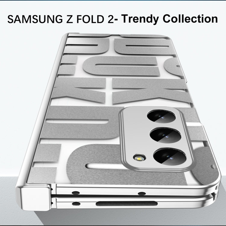 For Samsung Galaxy Z Fold2 5G Integrated Electroplating Folding Phone Case with Hinge(Silver) - Galaxy Phone Cases by PMC TechLife | Online Shopping South Africa | PMC TechLife