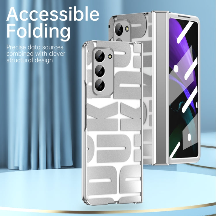 For Samsung Galaxy Z Fold2 5G Integrated Electroplating Folding Phone Case with Hinge(Silver) - Galaxy Phone Cases by PMC Jewellery | Online Shopping South Africa | PMC Jewellery