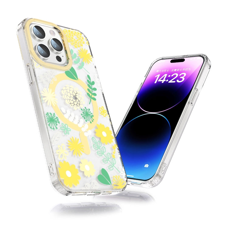 For iPhone 15 MagSafe Magnetic TPU Phone Case(Yellow Chrysanthemum) - iPhone 15 Cases by PMC Jewellery | Online Shopping South Africa | PMC Jewellery