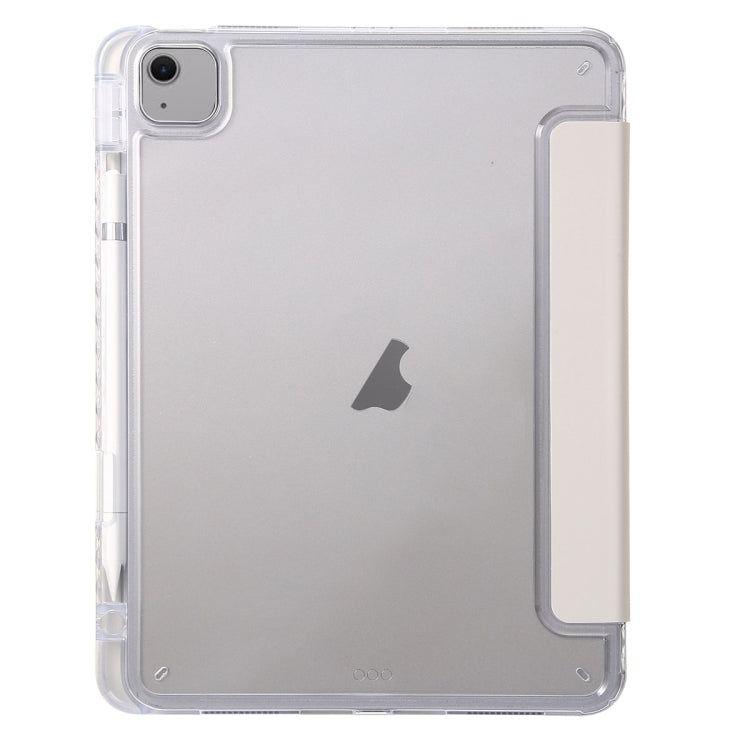 For iPad Air 11 2024 Clear Acrylic 3-Fold Leather Tablet Case(Grey) - iPad Air 11 2024 Cases by PMC Jewellery | Online Shopping South Africa | PMC Jewellery | Buy Now Pay Later Mobicred