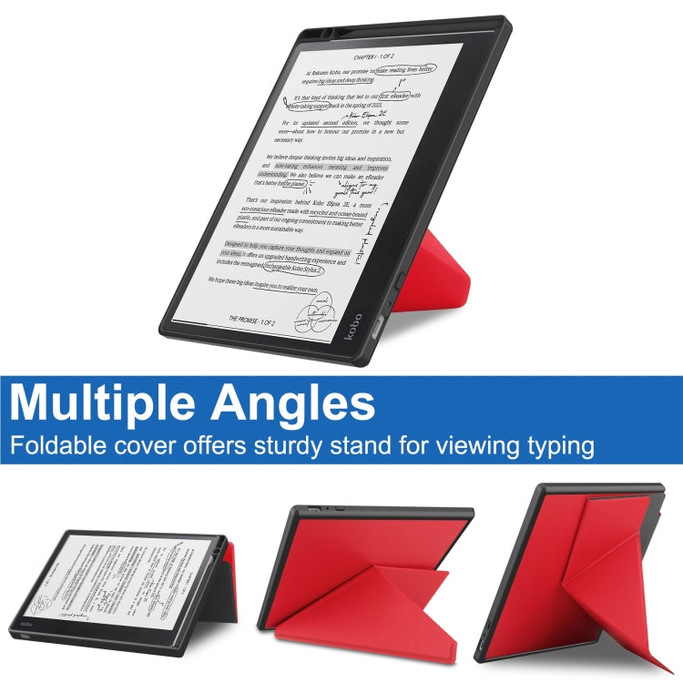 For Kobo Elipsa 2E Solid Color Deformation TPU Leather Smart Tablet Case(Red) - Others by PMC TechLife | Online Shopping South Africa | PMC TechLife | Buy Now Pay Later Mobicred
