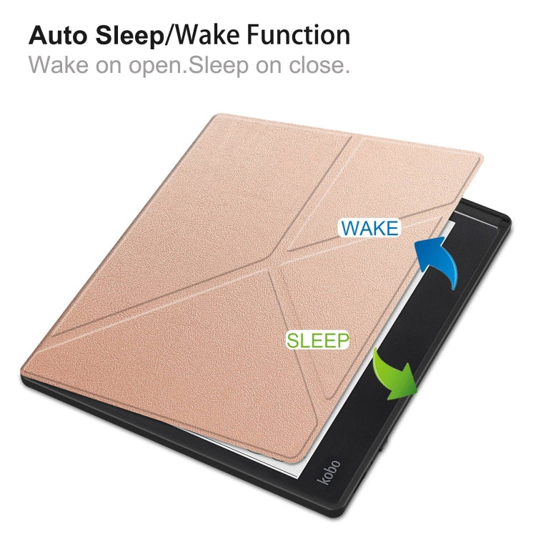 For Kobo Elipsa 2E Solid Color Deformation TPU Leather Smart Tablet Case(Rose Gold) - Others by PMC TechLife | Online Shopping South Africa | PMC TechLife | Buy Now Pay Later Mobicred