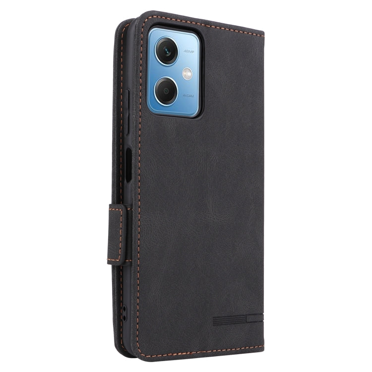 For Xiaomi Redmi Note 12 4G Magnetic Clasp Leather Phone Case(Black) - Xiaomi Cases by PMC TechLife | Online Shopping South Africa | PMC TechLife | Buy Now Pay Later Mobicred