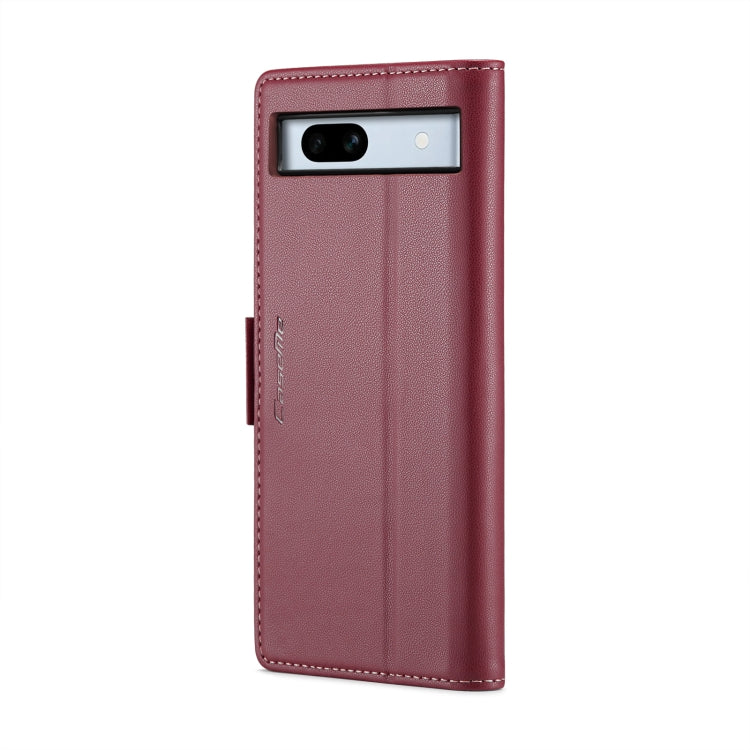 For Google Pixel 7a CaseMe 023 Butterfly Buckle Litchi Texture RFID Anti-theft Leather Phone Case(Wine Red) - Google Cases by CaseMe | Online Shopping South Africa | PMC Jewellery | Buy Now Pay Later Mobicred