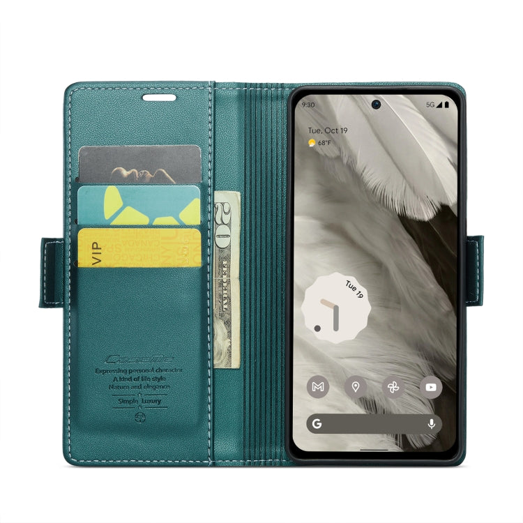 For Google Pixel 8 CaseMe 023 Butterfly Buckle Litchi Texture RFID Anti-theft Leather Phone Case(Pearly Blue) - Google Cases by CaseMe | Online Shopping South Africa | PMC Jewellery | Buy Now Pay Later Mobicred