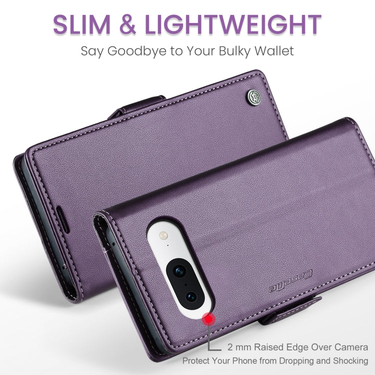 For Google Pixel 8a CaseMe 023 Butterfly Buckle Litchi Texture RFID Anti-theft Leather Phone Case(Pearly Purple) - Google Cases by CaseMe | Online Shopping South Africa | PMC Jewellery | Buy Now Pay Later Mobicred