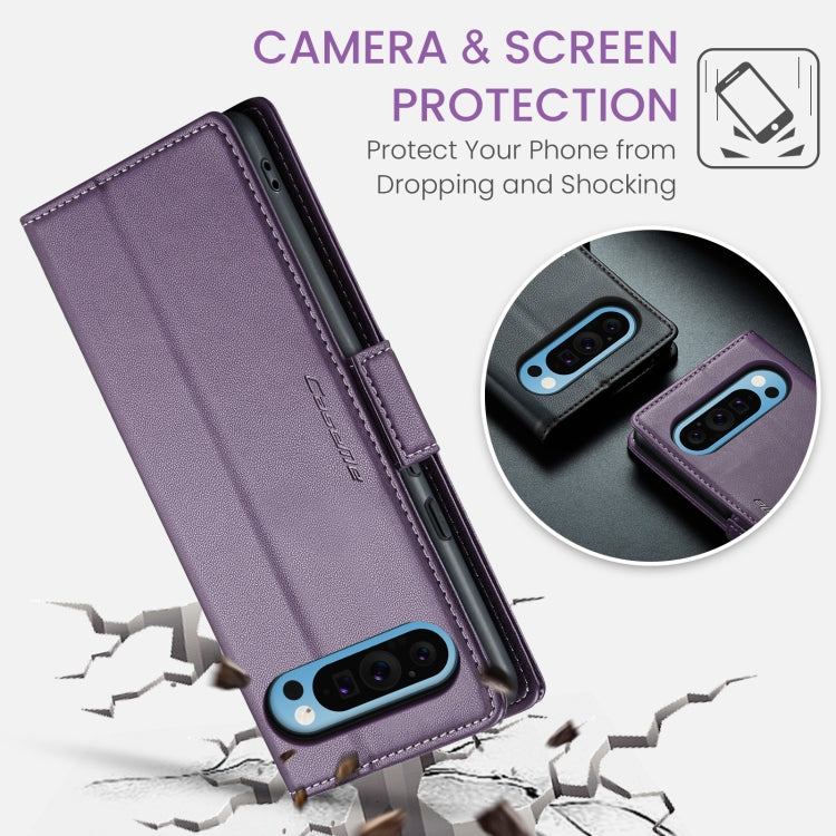 For Google Pixel 9 Pro XL CaseMe 023 Butterfly Buckle Litchi Texture RFID Anti-theft Leather Phone Case(Pearly Purple) - Google Cases by CaseMe | Online Shopping South Africa | PMC Jewellery | Buy Now Pay Later Mobicred