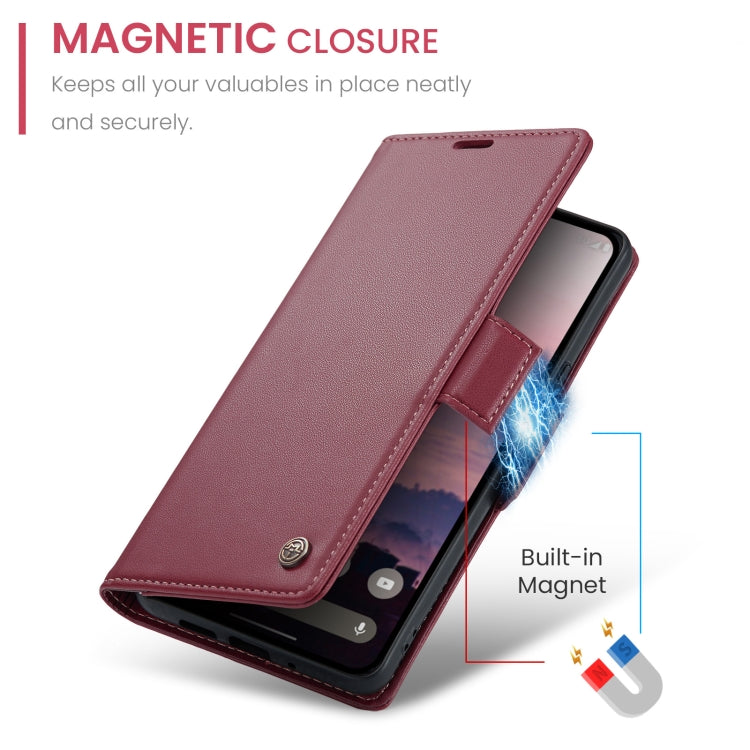 For Google Pixel 9 / 9 Pro CaseMe 023 Butterfly Buckle Litchi Texture RFID Anti-theft Leather Phone Case(Wine Red) - Google Cases by CaseMe | Online Shopping South Africa | PMC Jewellery | Buy Now Pay Later Mobicred