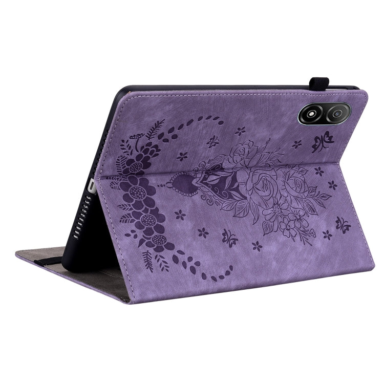 For Honor Pad V8 Pro Butterfly Rose Embossed Leather Tablet Case(Purple) - Honor Cases by PMC TechLife | Online Shopping South Africa | PMC TechLife | Buy Now Pay Later Mobicred