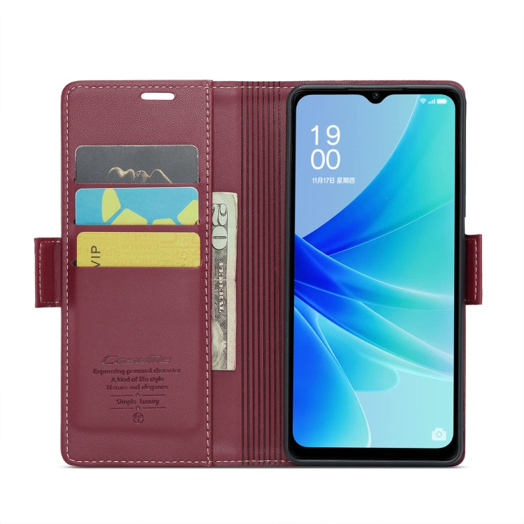 For OPPO A57 4G Global/A57s 4G Global CaseMe 023 Butterfly Buckle Litchi Texture RFID Anti-theft Leather Phone Case(Wine Red) - OPPO Cases by CaseMe | Online Shopping South Africa | PMC Jewellery | Buy Now Pay Later Mobicred