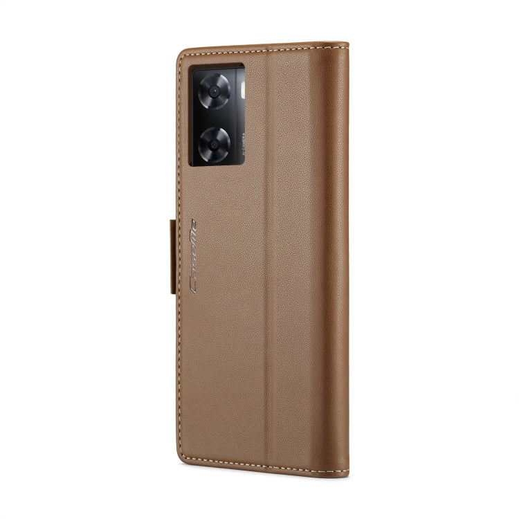 For OPPO A77s CaseMe 023 Butterfly Buckle Litchi Texture RFID Anti-theft Leather Phone Case(Brown) - OPPO Cases by CaseMe | Online Shopping South Africa | PMC Jewellery | Buy Now Pay Later Mobicred