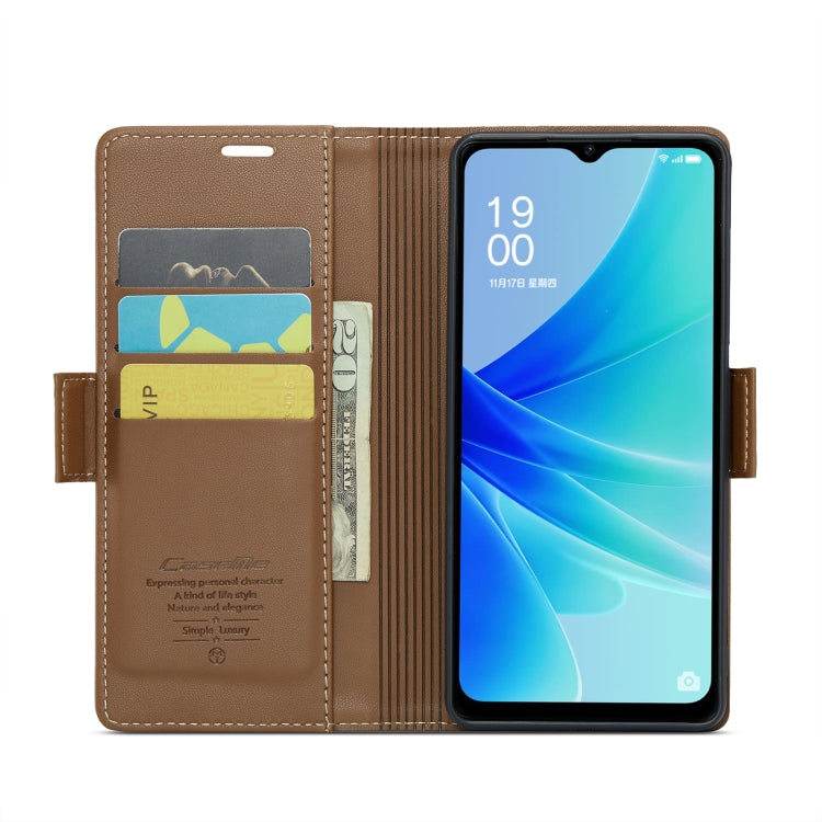 For OPPO A77s CaseMe 023 Butterfly Buckle Litchi Texture RFID Anti-theft Leather Phone Case(Brown) - OPPO Cases by CaseMe | Online Shopping South Africa | PMC Jewellery | Buy Now Pay Later Mobicred