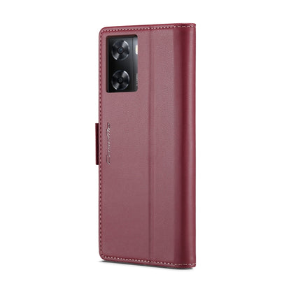 For OPPO A77s CaseMe 023 Butterfly Buckle Litchi Texture RFID Anti-theft Leather Phone Case(Wine Red) - OPPO Cases by CaseMe | Online Shopping South Africa | PMC Jewellery | Buy Now Pay Later Mobicred