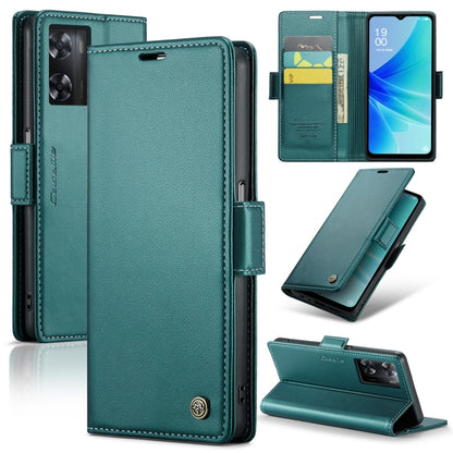 For OPPO A77s CaseMe 023 Butterfly Buckle Litchi Texture RFID Anti-theft Leather Phone Case(Pearly Blue) - OPPO Cases by CaseMe | Online Shopping South Africa | PMC Jewellery | Buy Now Pay Later Mobicred