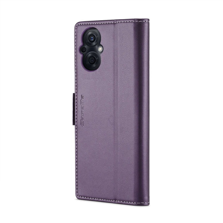 For OPPO Reno7 Z Global/Reno7 Lite Global CaseMe 023 Butterfly Buckle Litchi Texture RFID Anti-theft Leather Phone Case(Pearly Purple) - OPPO Cases by CaseMe | Online Shopping South Africa | PMC Jewellery | Buy Now Pay Later Mobicred