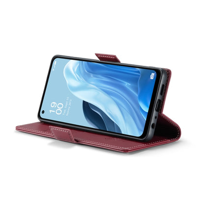 For OPPO Reno7 4G Indonesia/F21 Pro 4G/Reno8 4G CaseMe 023 Butterfly Buckle Litchi Texture RFID Anti-theft Leather Phone Case(Wine Red) - OPPO Cases by CaseMe | Online Shopping South Africa | PMC Jewellery | Buy Now Pay Later Mobicred