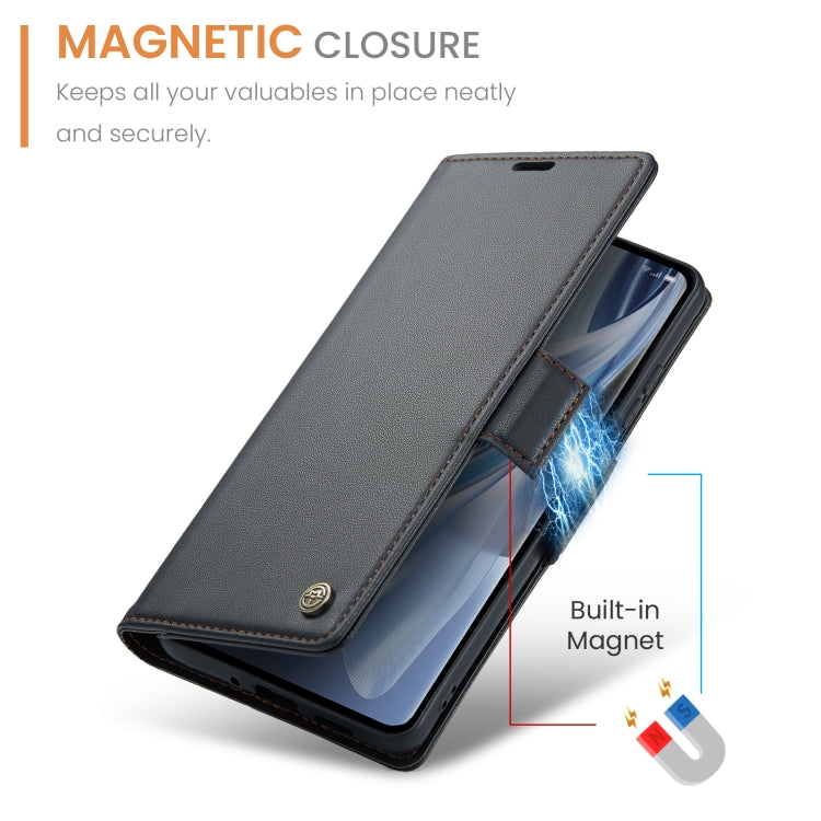 For OPPO Reno10 5G Global／Reno10 Pro Global CaseMe 023 Butterfly Buckle Litchi Texture RFID Anti-theft Leather Phone Case(Black) - OPPO Cases by CaseMe | Online Shopping South Africa | PMC Jewellery | Buy Now Pay Later Mobicred