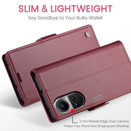 For OPPO Reno10 5G Global／Reno10 Pro Global CaseMe 023 Butterfly Buckle Litchi Texture RFID Anti-theft Leather Phone Case(Wine Red) - OPPO Cases by CaseMe | Online Shopping South Africa | PMC Jewellery | Buy Now Pay Later Mobicred