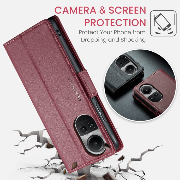 For OPPO Reno10 5G Global／Reno10 Pro Global CaseMe 023 Butterfly Buckle Litchi Texture RFID Anti-theft Leather Phone Case(Wine Red) - OPPO Cases by CaseMe | Online Shopping South Africa | PMC Jewellery | Buy Now Pay Later Mobicred