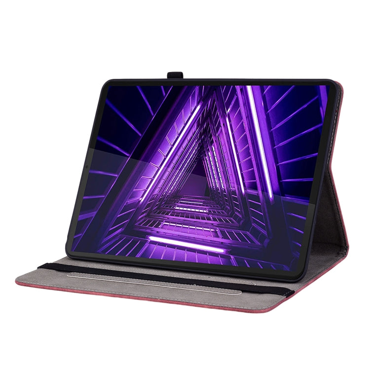 For Lenovo M10 Plus Butterfly Rose Embossed Leather Tablet Case(Red) - Lenovo by PMC TechLife | Online Shopping South Africa | PMC TechLife | Buy Now Pay Later Mobicred