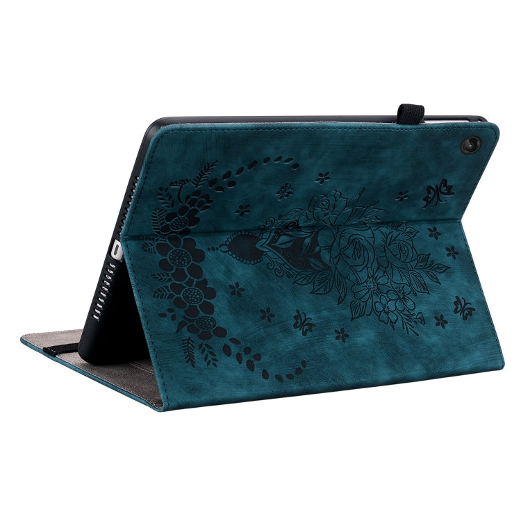 For Lenovo Tab M10 10.1 3rd Gen Butterfly Rose Embossed Leather Tablet Case(Dark Blue) - Lenovo by PMC TechLife | Online Shopping South Africa | PMC TechLife | Buy Now Pay Later Mobicred