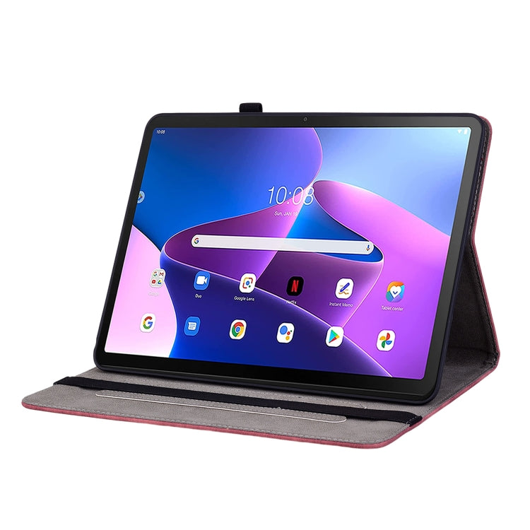 For Lenovo Tab M10 Plus 10.6 3rd Gen Butterfly Rose Embossed Leather Tablet Case(Red) - Lenovo by PMC TechLife | Online Shopping South Africa | PMC TechLife | Buy Now Pay Later Mobicred