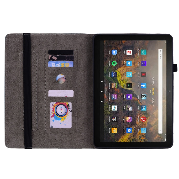 For Amazon Kindle Fire HD10 2021 Butterfly Rose Embossed Leather Smart Tablet Case(Red) - Amazon by PMC TechLife | Online Shopping South Africa | PMC TechLife | Buy Now Pay Later Mobicred
