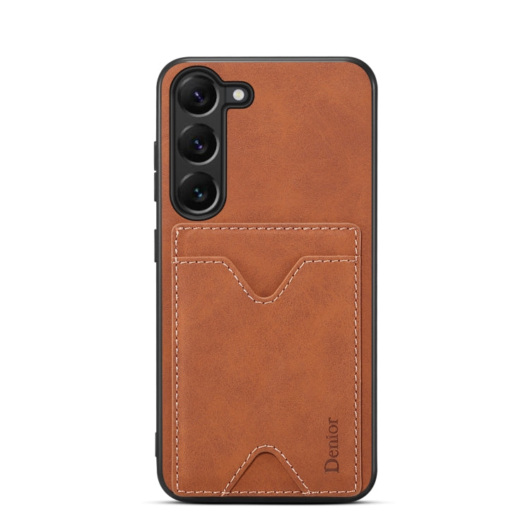 For Samsung Galaxy S24 5G Denior PU Back Cover Card Slot Holder Phone Case(Brown) - Galaxy S24 5G Cases by Denior | Online Shopping South Africa | PMC Jewellery | Buy Now Pay Later Mobicred