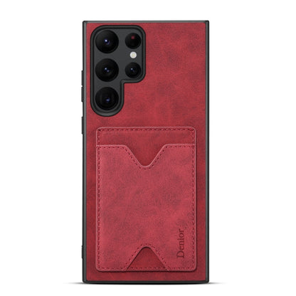 For Samsung Galaxy S24 Ultra 5G Denior PU Back Cover Card Slot Holder Phone Case(Red) - Galaxy S24 Ultra 5G Cases by Denior | Online Shopping South Africa | PMC Jewellery | Buy Now Pay Later Mobicred