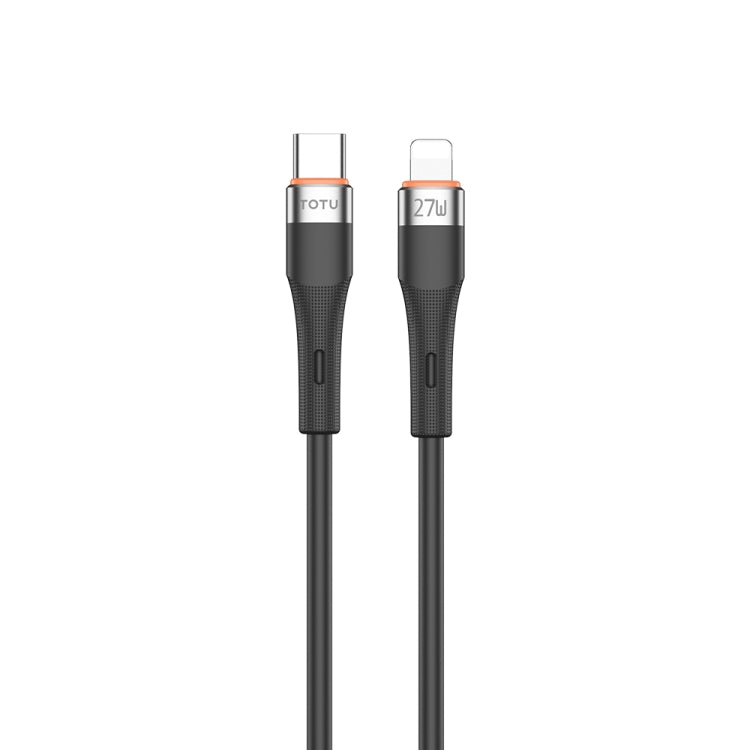 TOTU CB-2 Series USB-C / Type-C to 8 Pin Aluminum Alloy Skin Feel Data Cable, Length:1m(Black) - 2 in 1 Cable by TOTUDESIGN | Online Shopping South Africa | PMC Jewellery | Buy Now Pay Later Mobicred