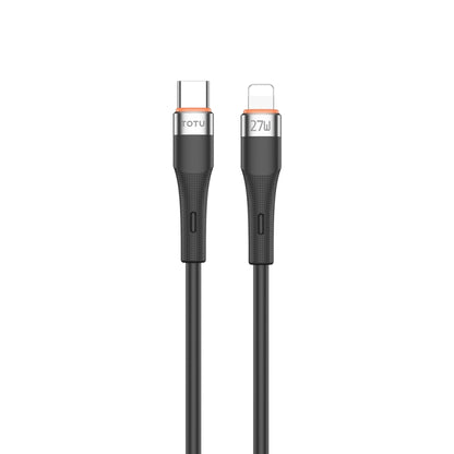 TOTU CB-2 Series USB-C / Type-C to 8 Pin Aluminum Alloy Skin Feel Data Cable, Length:1m(Black) - 2 in 1 Cable by TOTUDESIGN | Online Shopping South Africa | PMC Jewellery | Buy Now Pay Later Mobicred