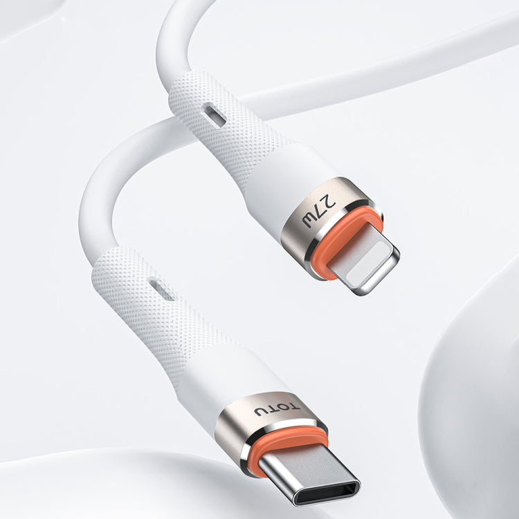 TOTU CB-2 Series USB-C / Type-C to 8 Pin Aluminum Alloy Skin Feel Data Cable, Length:1m(White) - 2 in 1 Cable by TOTUDESIGN | Online Shopping South Africa | PMC Jewellery | Buy Now Pay Later Mobicred