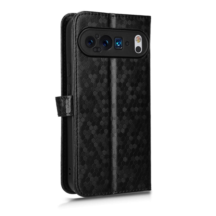 For Google Pixel 9 Honeycomb Dot Texture Leather Phone Case(Black) - Google Cases by PMC Jewellery | Online Shopping South Africa | PMC Jewellery | Buy Now Pay Later Mobicred