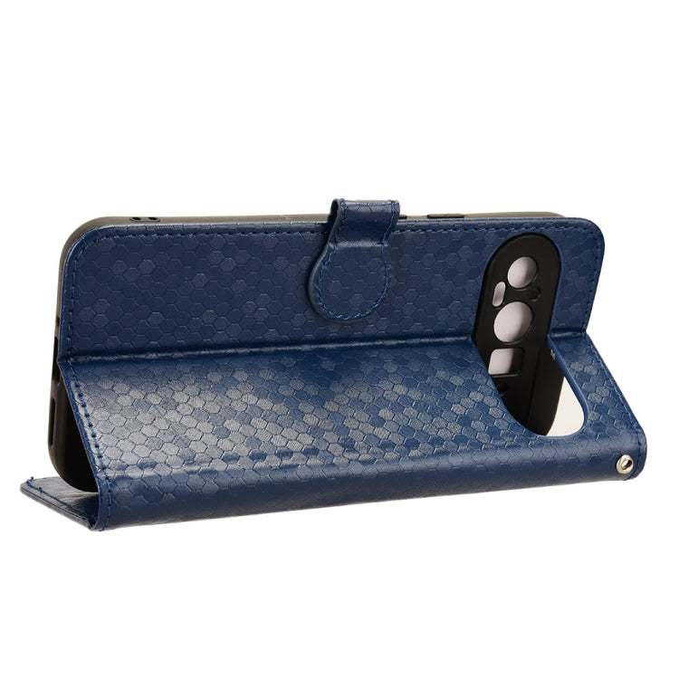 For Google Pixel 9 Honeycomb Dot Texture Leather Phone Case(Blue) - Google Cases by PMC Jewellery | Online Shopping South Africa | PMC Jewellery | Buy Now Pay Later Mobicred