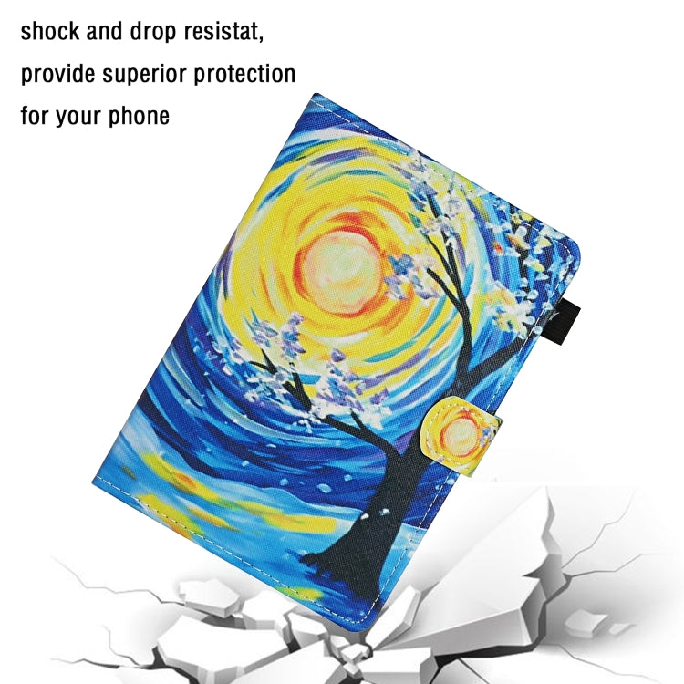 For 10 inch Universal Tablet PC Colored Drawing Pattern Horizontal Flip Leather Case with Holder & Card Slots(Starry Sky Tree) - free shipping - PMC TechLife - Order now!